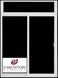 8' PATIO SLIDING GLASS DOOR  w/Separate Transom New Construction  by Simonton  perfeXion Narrow Frame Series