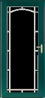 Provia Decorator Aluminum Storm Door - #593-B Full View Archway Beveled & Brass Glass