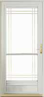 Provia Spectrum Aluminum Storm Door - #298-B 3/4 View w/Beveled Glass & Brass Inlay