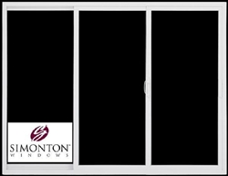 9' PATIO SLIDING GLASS DOOR  New Construction  by Simonton  perfeXion Narrow Frame Series